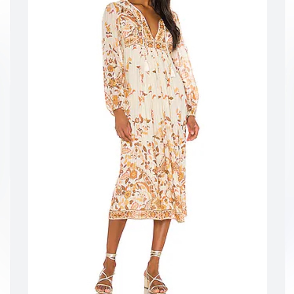 Spell Bohemian Cream and Orange Maxi Dress